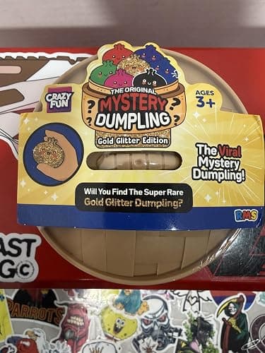 Crazy Fun Mystery Dumpling Squishy Toy 5 inch Diameter (Gold Glitter Mystery) - Image 1