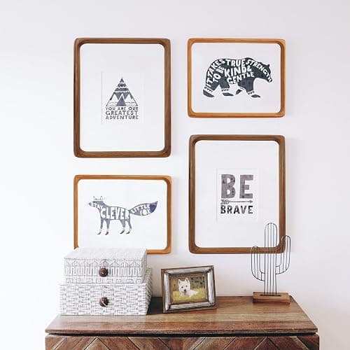 XKIILH 11x14 Picture Frames Walnut Solid Wood with Real Glass Vertical Horizontal Standing Display Photos 5x7/8x10 with Mat or 11x14 Without Mat Lovely Gift for Desk Tabletop Wall Mount H14 thumbnail 2