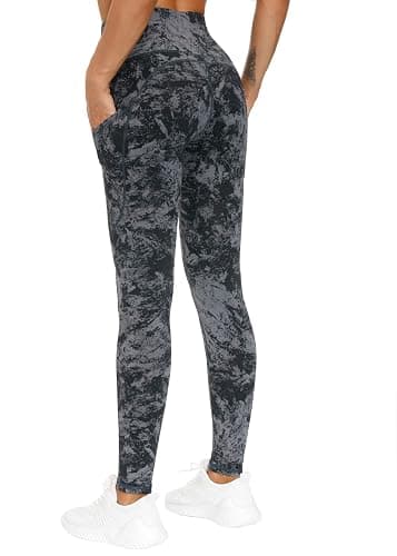 THE GYM PEOPLE Thick High Waist Yoga Pants with Pockets, Tummy Control Workout Running Yoga Leggings for Women thumbnail 4