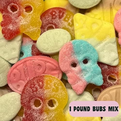 Bubs Swedish Candy Mix - Authentic Sweet and Sour Swedish Gummies - 1 Pound of Godis From Sweden - Big Ovals, Dizzy Skulls, Tutti Frutti and More - Foam Candy - Perfect Gift for Candy Lovers 🎁 thumbnail 6