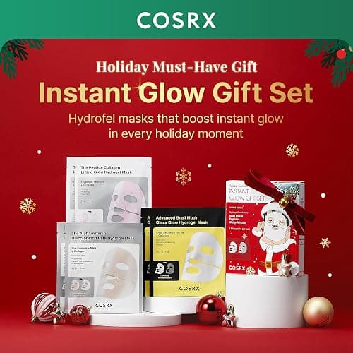 COSRX Glow-Boosting Face Mask Limited Holiday Gift Set 6ea, Snail Mucin, 6 Peptides & Alpha-arbutin for Glass skin, Collagen Face Mask, Korean Skin Care Set, Stocking Stuffers, Amazon Exclusive thumbnail 2