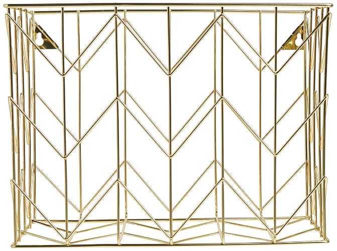 U Brands Hanging File Desk Organizer, Wire Metal, Gold - 894U02-06 thumbnail 3
