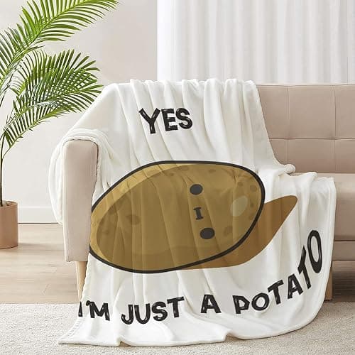 Smier Direct Cute Potato Soft Comfy Flannel Blanket Fluffy Queen Plush Throw Twin Cozy Outdoor Picnic Living Room Travel Couch 50x40in for Children thumbnail 2