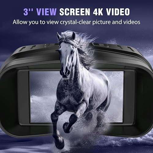 Night Vision Goggles - 4K Night Vision Binoculars with 5000mAh Rechargeable Battery, 32GB TF Card can Save Photo and Video, 3'' HD Screen for Camping & Security, Black thumbnail 3