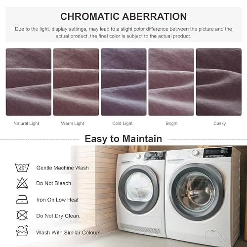 Simple&Opulence 100% Linen Duvet Cover Set, 3 PCS Natural French Flax Purple Ruffle Duvet Cover King Size, Breathable Comfy Linen Bedding Comforter Cover with 2 Pillowcases (Purple, 104" X 92") thumbnail 7