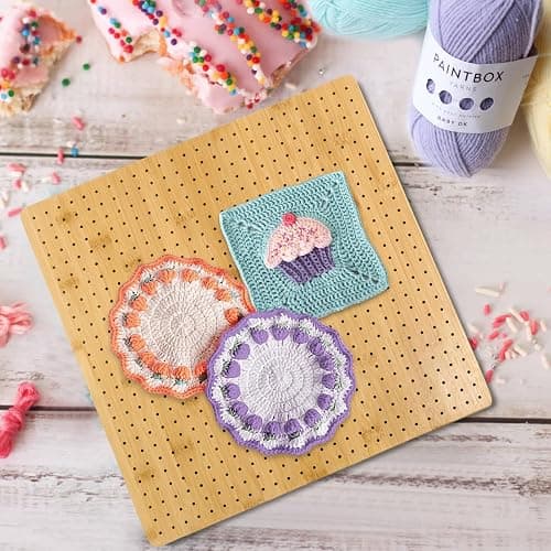 Iswabard 15x15 Inch Blocking Mats Blocking Board for Crocheting with 15 Stainless Steel Rods Crochet Blocking Board Large Base Bamboo Granny Square (Bamboo-C15‘’) thumbnail 5