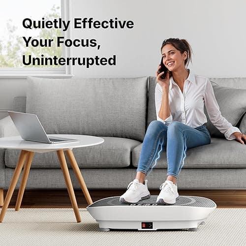 MERACH Vibration Plate Exercise Machine, Curved Vibration Plate for Lymphatic Drainage Weight Loss, Vibrating Plate with Real-Time Calorie Tracking on LED Display, Workout Equipment for Home Women Men thumbnail 9