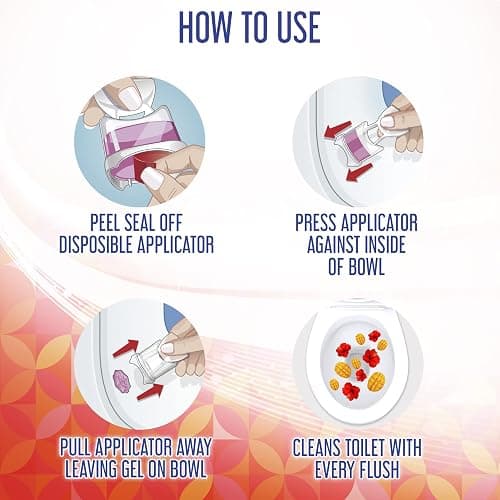 Lysol Click Gel Automatic Toilet Bowl Cleaner, Gel Toilet Bowl Cleaner, For Cleaning and Refreshing – Mango & Hibiscus, 6 applicators (Pack of 4, 24 Count Total) - Mango & Hibiscus - 6 Count (Pack of 4) thumbnail 6