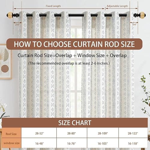 Curtain Rods for Windows,1 Inch Adjustable Window Curtain Rod, Curtain Rod Set with Luxury Crystal Translucent Finials for Bedroom, Living Room (Black Gold, 28-52 in) thumbnail 9