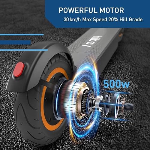 Hiboy S2 Pro/S2 Max Electric Scooter for Adults, 500W Motor, 40-65KM Long Range ＆ 30KM/H, 10'' Tires, Dual Braking & Shock Absorption System, Foldable Commuter Electric Scooter thumbnail 2
