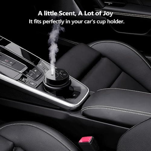 Airversa Waterless Diffuser for Essential Oil, Battery Operated Nebulizer, 0.7 Fl.Oz./ 20mL Capacity, Mini Scent Air Machine, 3 Countdown Timers & 3 Mist Levels for Home Room Car Office - AN8 Black thumbnail 3