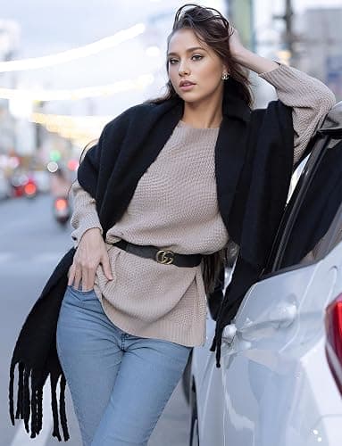 MissShorthair Thick Scarf for Women Big Chunky Colorful Blanket Fluffy Soft Scarves Winter Colorful Shawl Warps thumbnail 8