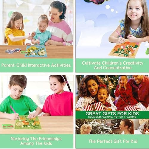 ICYANART 4 Pack Diamond Art Kits for Kids Fruit Gem Art Kit for Kids Ages 6-8-12 Small Diamond Art for Kids Gifts and Home Wall Decor 6x6inch thumbnail 6