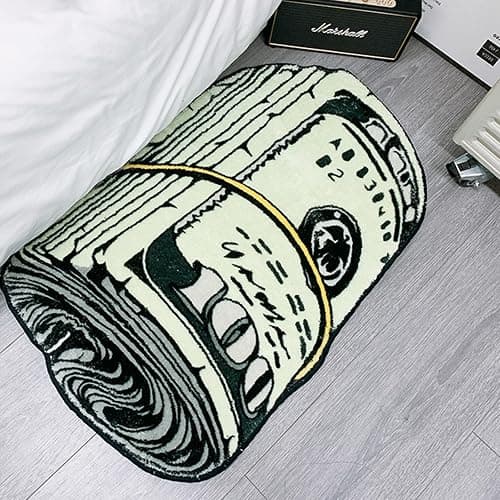 XIAOQIN Money Rug, 100 Dollar Bill Rug, 20x32 inch Money Creative Funky Rug, Fun Bath mat, Suitable for Bathroom, Bedroom, Living Room, Front Door, Home Decor Door Mat thumbnail 4