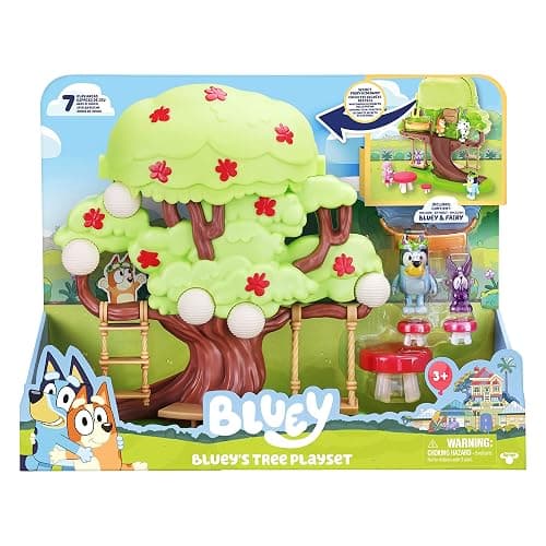Bluey 2-Sided Treehouse Playset, 11”, Action-Packed Tree Toys Set with 4 Accessories and 2.5” Articulated Figure, Animal Toys for Kids Ages 3+ thumbnail 4