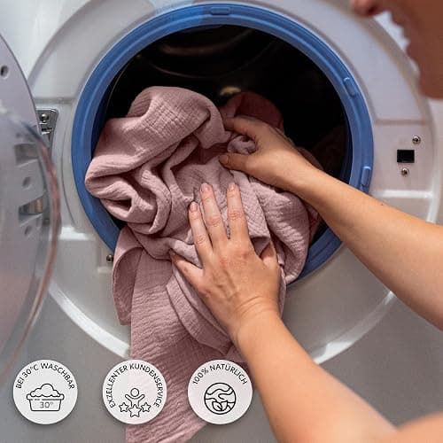 lilimaus Betthimmel Babybett [in 12 Farben] Himmel Babybett aus 100% Baumwolle Musselin - Betthimmel Mädchen & Jungen - Himmelbett Vorhänge als Kinderzimmer & Babyzimmer Deko - Baby Bett Vorhang - Puderrosa - ohne Himmelstange thumbnail 6