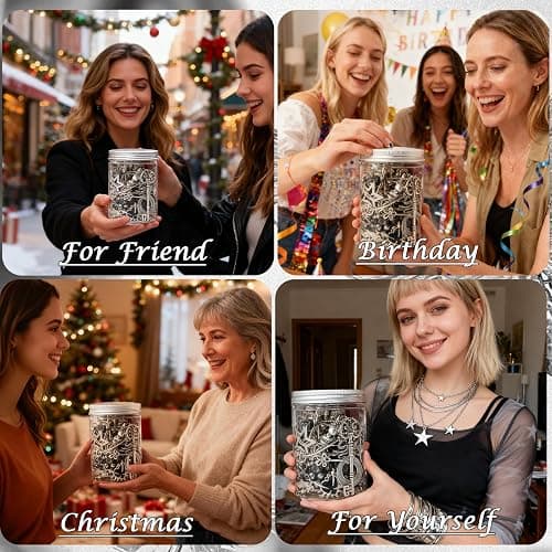 SMUOBT Mystery Jewelry Jar Bundle - Surprise Vintage Jewelry Box for Women,Gift Jewelry Set (Necklace, Earrings, Rings,Kracelet,Keychain) - Unique Birthday Gift for Women thumbnail 3