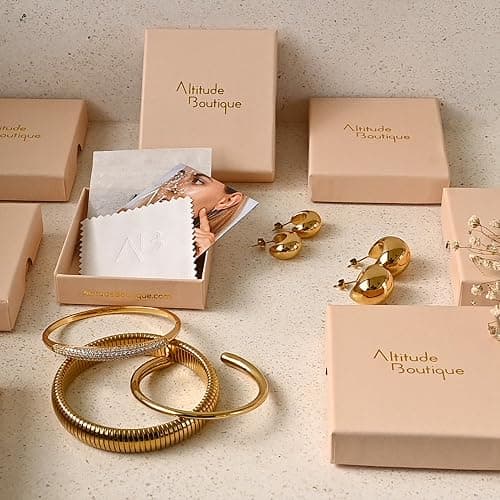 Altitude Boutique 18K Small Gold Hoop Earrings For Women | Gold Plated Thin Tube Earrings | Lightweight, Hypoallergenic Chunky Gold Open Hoops (Gold, Silver) thumbnail 8