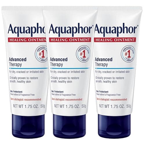 Aquaphor Healing Ointment Advanced Therapy Skin Protectant, Body Moisturizer for Dry Skin, Minor Cuts and Burns, Dry Cuticles, Cracked Heels, Hands and Lips, 1.75 Oz Tube, Pack of 3 - 1.75 Ounce (Pack of 3) - Image 1