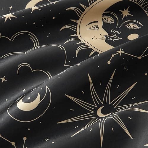 EXQ Home Satin Pillowcase for Hair and Skin - Black Printed Silk Body Pillowcase 20x54 inches - Body Pillow Cases with Envelope Closure, Gifts for Women Men thumbnail 5