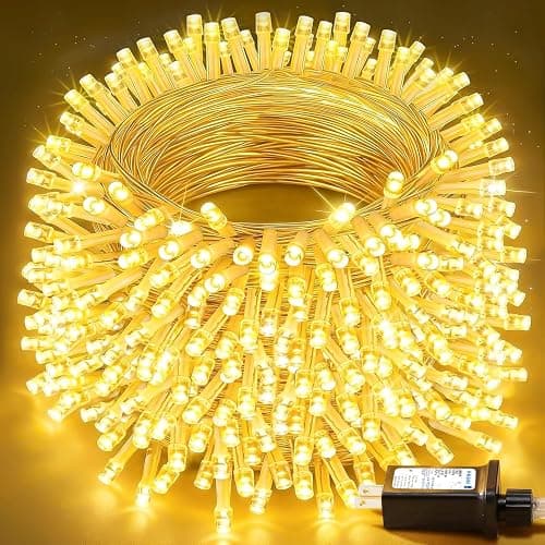 WASTROYAL 100+16.4FT Warm White LED Fairy Lights, Connectable Clear Wire String Lights with Timer,Waterproof Light Strand for Christmas Tree, Bedroom, Patio, Wedding, Party, Indoor Outdoor Decor - Image 1