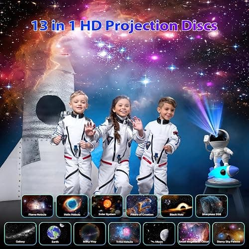 FlyLily Galaxy Projector, 12 in 1 HD Planetarium Astronaut Galaxy Projector for Bedroom, Galaxy Star Night Light Projector for Kids Adults Gaming Room/Party/Home Décor thumbnail 2