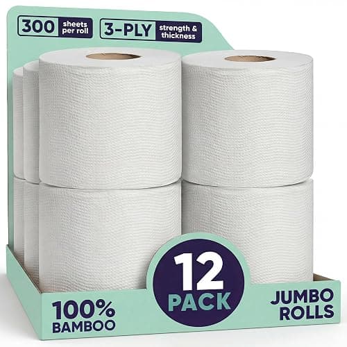Save Trees Bamboo Toilet Paper - 12 Rolls Of Organic Toilet Paper, 3-ply, 300 Sheets Per Roll - PFAS Free, FSC Certified, Plastic Free, Vegan & Chemical Free Bamboo TP - Image 1