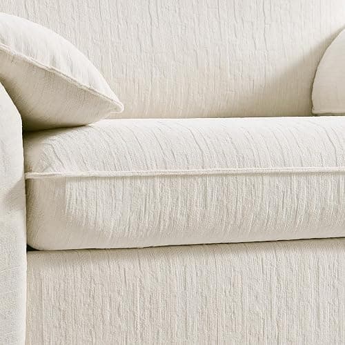 ONBRILL Oversized Accent Chair, 41 Inch Chenille Fabric Armchair, Comfy Single Sofa Chair with Padded Arms, Pocket Spring Cushion, Modern Reading Chair for Living Room, Bedroom, Beige thumbnail 7