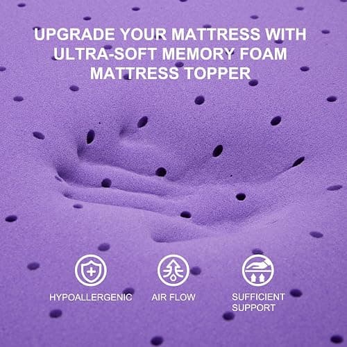 SINWEEK 2 Inch Gel Memory Foam Mattress Topper Ventilated Soft Pressure Relieve Mattress Pad, Breathable Bed Topper, CertiPUR-US Certified, Twin Size thumbnail 3
