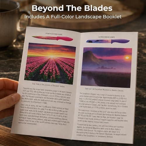 CHEF'S VISION Landscape Kitchen Knife Set – 6-Piece Stainless Steel Knives with Non-Stick Coating, Dishwasher Safe, Nature Design, Unique Gift for Nature Lovers thumbnail 8