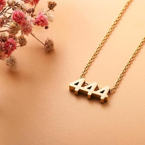 Tavuala Angel Number Necklace for Women,18K Gold Plated 111 222 333 444 555 777 888 999 1111 Necklace Numerology Jewelry thumbnail 2