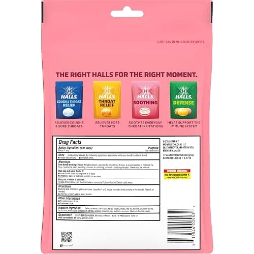 HALLS Throat Soothing Creamy Strawberry Throat Drops, 70 Drops thumbnail 12