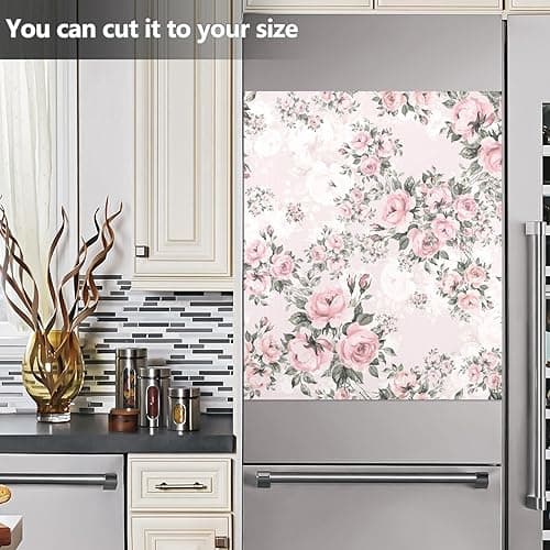 Floral Pink Roses Bouquets Dishwasher Magnet Cover Sticker Magnetic Refrigerator Panel Front Door Fridge Microwave Decal Decorative Vinyl - Floral Roses - 23 X 26 in thumbnail 6