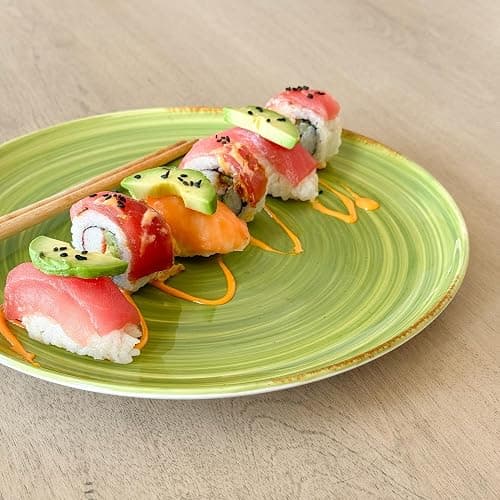 MORA Ceramic Helix Swirl Dinner Plates Set of 6, 10in Modern Spiral Porcelain Dish Dinnerware for Kitchen, Serving & Restaurants - Dishwasher, Microwave, Freezer, Oven Safe Dishware - Earth Colors thumbnail 8
