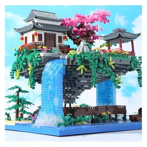 Yushinv Cherry Blossom Tree Building Set,Original Music Cherry Blossom Tree House(type :symphony), Japanese Sakura Tree House Lights Building Kit 3320 Pcs, Cherry Bonsai Tree Building Set. thumbnail 6