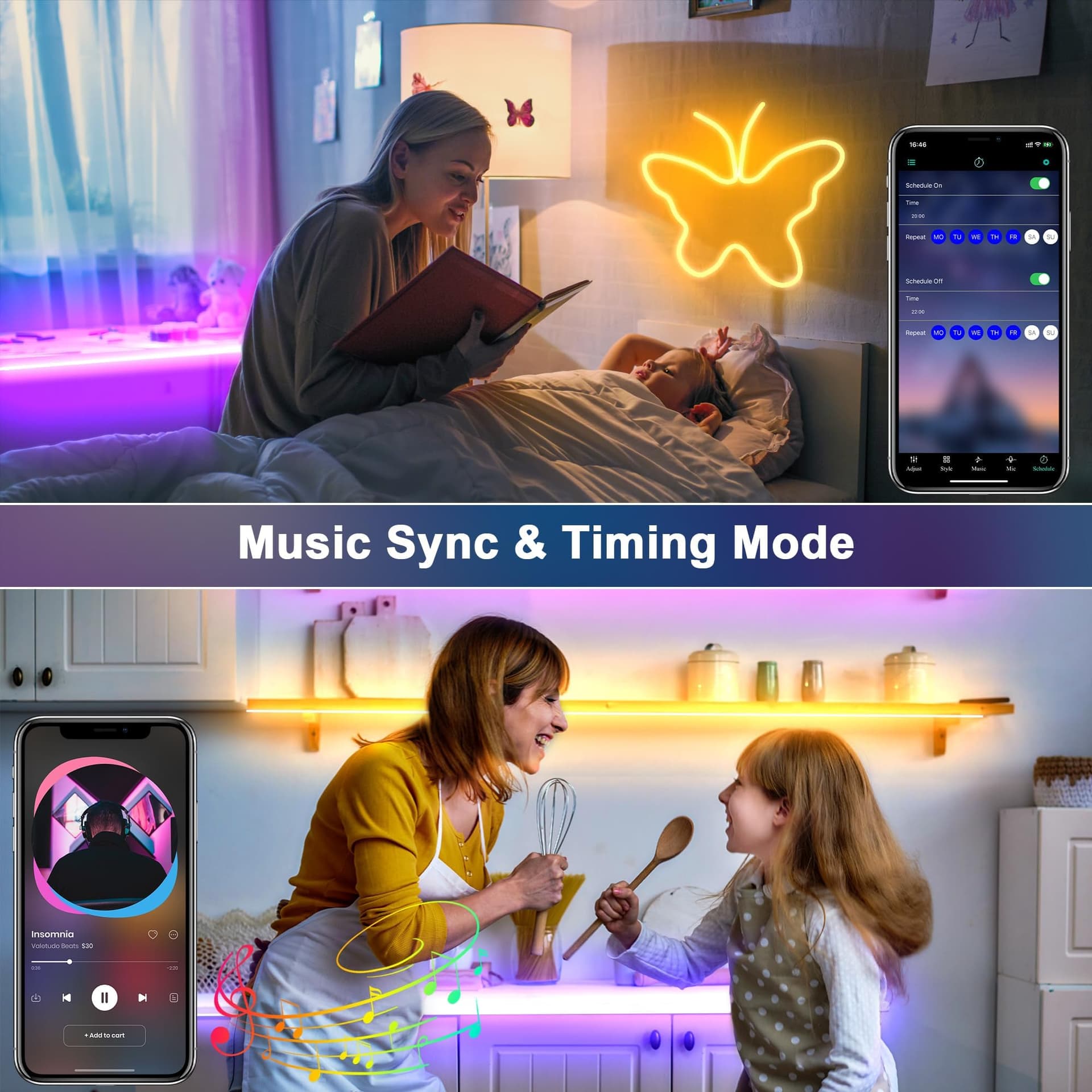 Cozylady 50ft Bluetooth RGB LED Neon Light, Waterproof RGB Neon Light APP & Remote Control Music Sync 24V Flexible DIY Silicone Light for Party Balcony Indoor Outdoor Decor(2 Rolls of 7.5m) thumbnail 5