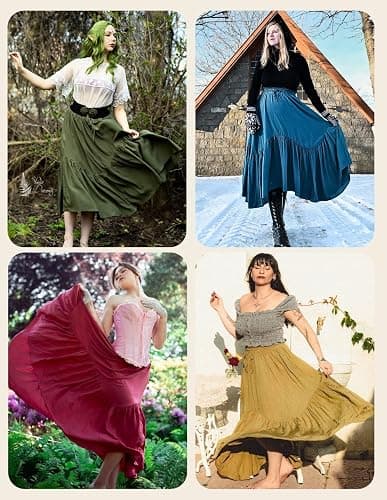 Scarlet Darkness Maxi Skirts for Women High Waist Renaissance Skirt Long Skirt with Pockets thumbnail 6