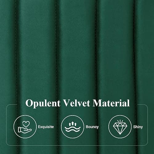 Allewie Queen Bed Frame, Velvet Upholstered Platform Bed with Adjustable Vertical Channel Tufted Headboard, Mattress Foundation with Strong Wooden Slats, Box Spring Optional, Easy Assembly, Green thumbnail 7