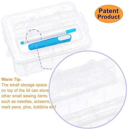 New brothread 3 Layers Stackable Clear Storage Box/Organizer for Holding 60 Spools Home Embroidery & Sewing Thread (Spool Size Requirement: Height≤2.2"/5.6CM; Width≤1.69"/4.3CM) thumbnail 6