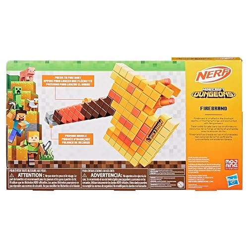 Nerf Minecraft Firebrand, Dart Blasting Axe, 6 Nerf Elite Foam Darts, Design Inspired by Minecraft Axe in The Game, Pull Down Priming, Minecraft Toys thumbnail 16