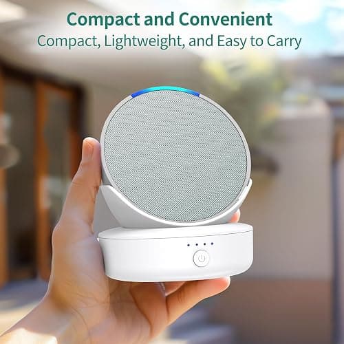 PlusAcc Battery Base for Pop - 5000mAh Portable Charger Stand with 9 Hours Playback Playtime with USB-C Output Port, Charging Dock for iPhone and Other Smart Electronic (White) thumbnail 6