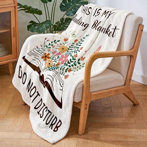 Glydein Book Lovers Gifts for Women Men, Flannel Soft Book Reading Blanket Decor, Reader Gifts for Birthday, Reading Accessories, Bookish Bookworm Gift - 50'' x 60'' thumbnail 6