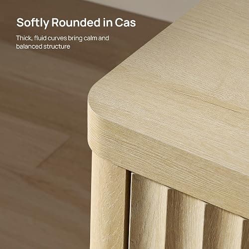 SICOTAS Night Stand with Large Drawer 24" Tall Fluted Modern Nightstands Wide Bedside Table for Bedroom Sofa Home Office, Nightstand with Spacious Storage Minimalist Design, Easy Assembly thumbnail 6