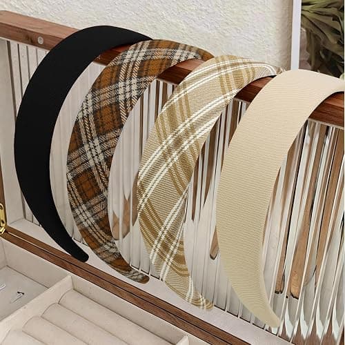 Huachi Headbands for Women Trendy Non Slip Headbands 1 inch Wide Cute Headband for Girls, Fall Head Bands Elastic Hair Bands Fashion Hair Accessories 4PCS thumbnail 2
