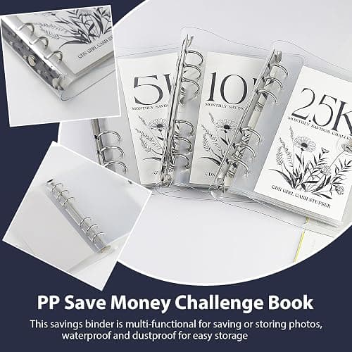 12-Month Money Savings Challenges Book with Envelopes, 3 Pcs Money Saving Binder, Money Binder for Cash Saving for Office, Home, School (2.5K+5K+10K) thumbnail 3