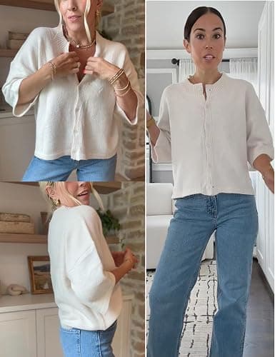 Springrain Lightweight Cardigans for Women Cropped Knit Sweater | Versatile Solid Color Knit Cardigan with Round Neck and Button front, Ideal for Casual Spring Fall Outfits thumbnail 6