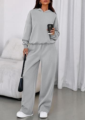 PRETTYGARDEN 2 Piece Lounge Sets for Women Matching Sweatsuits | Oversized Hoodies & Baggy Wide Leg Sweatpants,Casual Sweat Set,Workout Tracksuit,Airport Travel Outfits,Fashion Fall Clothes thumbnail 2