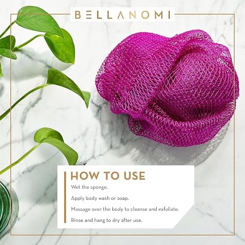 Bellanomi African Exfoliating Net Sponge, Authentic, Ethically sourced from Nigeria, 45 inches Long, Back Scrubber for Daily use (Emerald Green) thumbnail 9