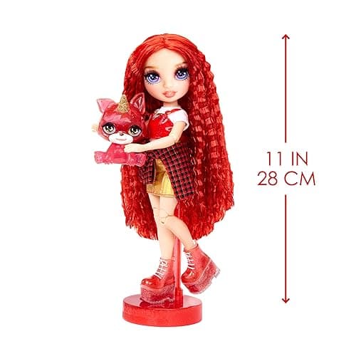 Rainbow High Ruby, Red with Slime Kit & Pet, 11" Shimmer Posable Fashion Doll with DIY Sparkle Slime, Magical Yeti Pet, Fun Play Accessories, Great Toy Gift for Girls Kids Ages 4-12 Years thumbnail 4