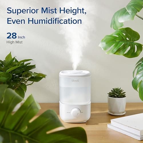 LEVOIT Top Fill Humidifiers for Bedroom, 2.5L Tank for Large Room, Easy to Fill & Clean, 26dB Quiet Cool Mist Air Humidifier for Home Baby Nursery & Plants, Auto Shut-off and BPA-Free for Safety, 25H thumbnail 5